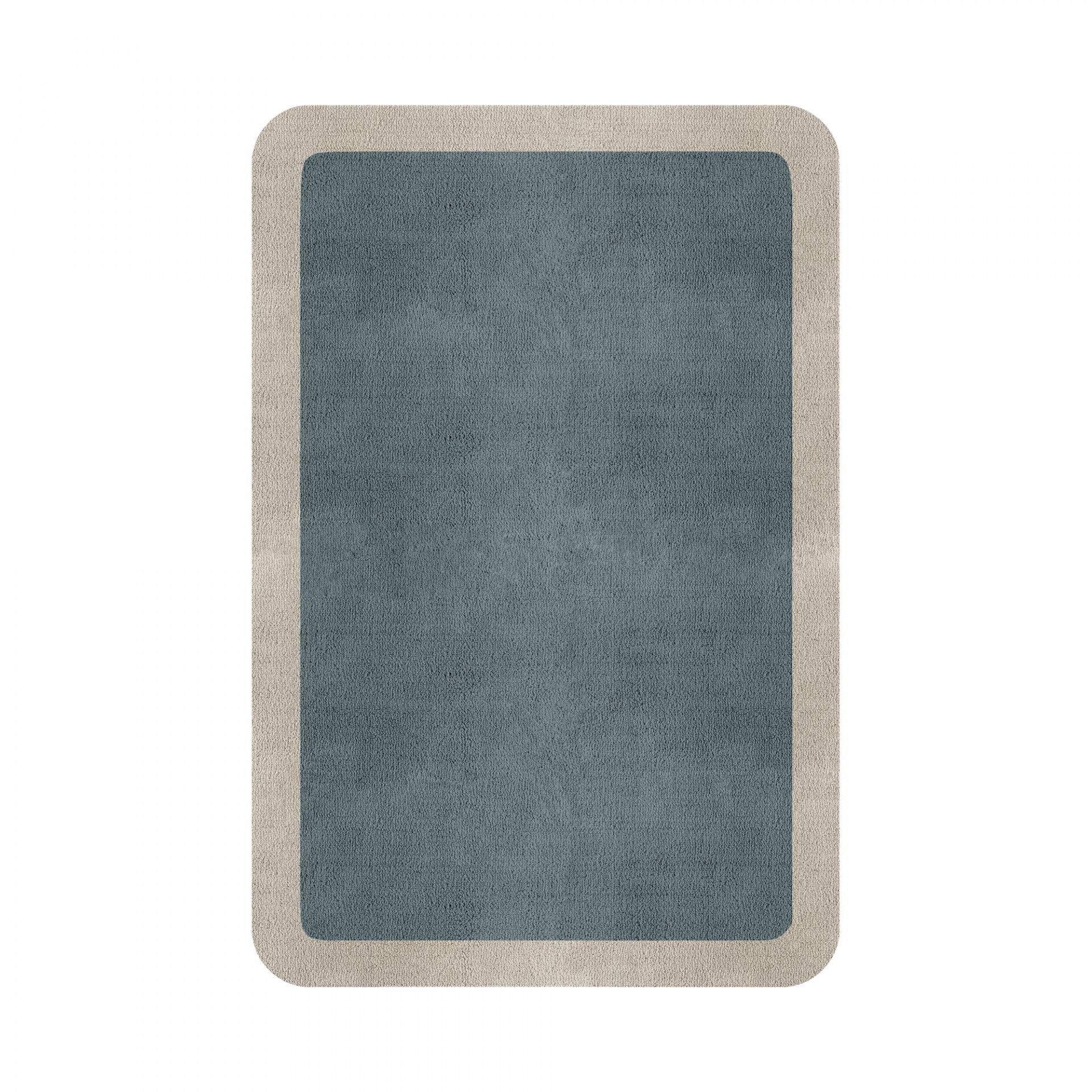 BORDER ATELIER DUSTY BLUE ROUNDED EDGE AREA RUG