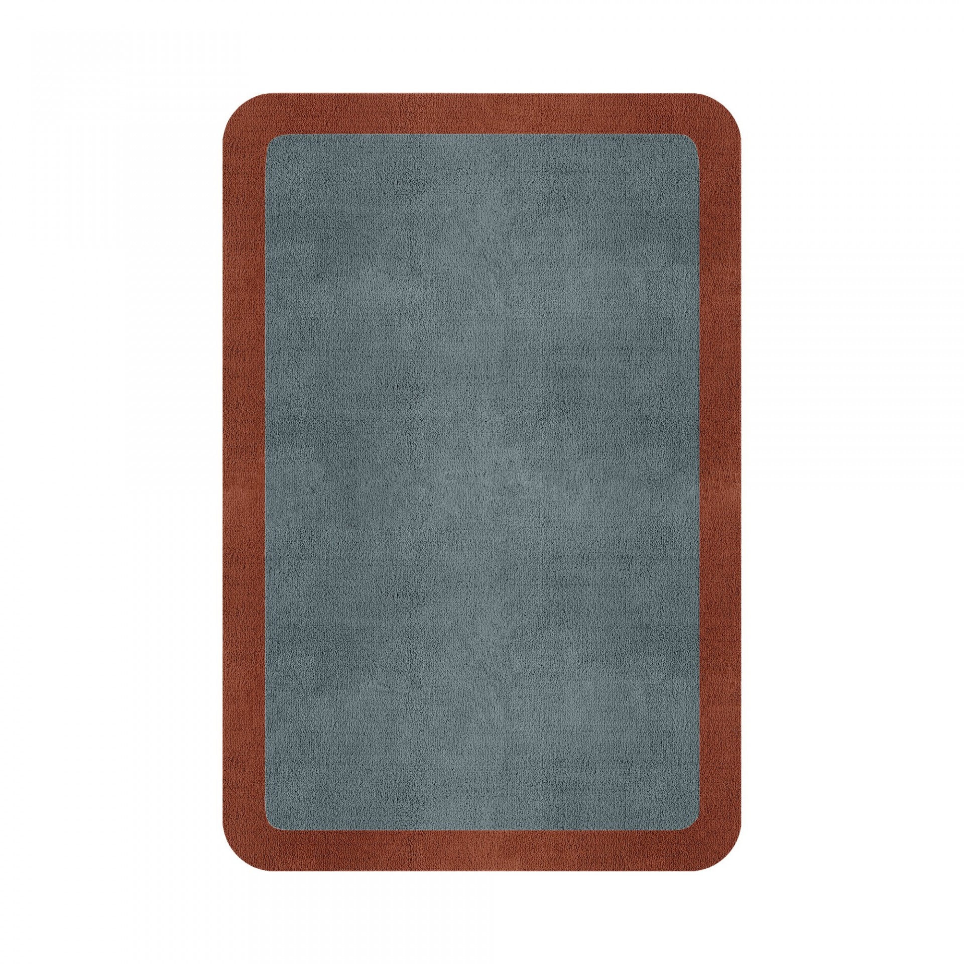 BORDER ATELIER DUSTY BLUE ROUNDED EDGE AREA RUG