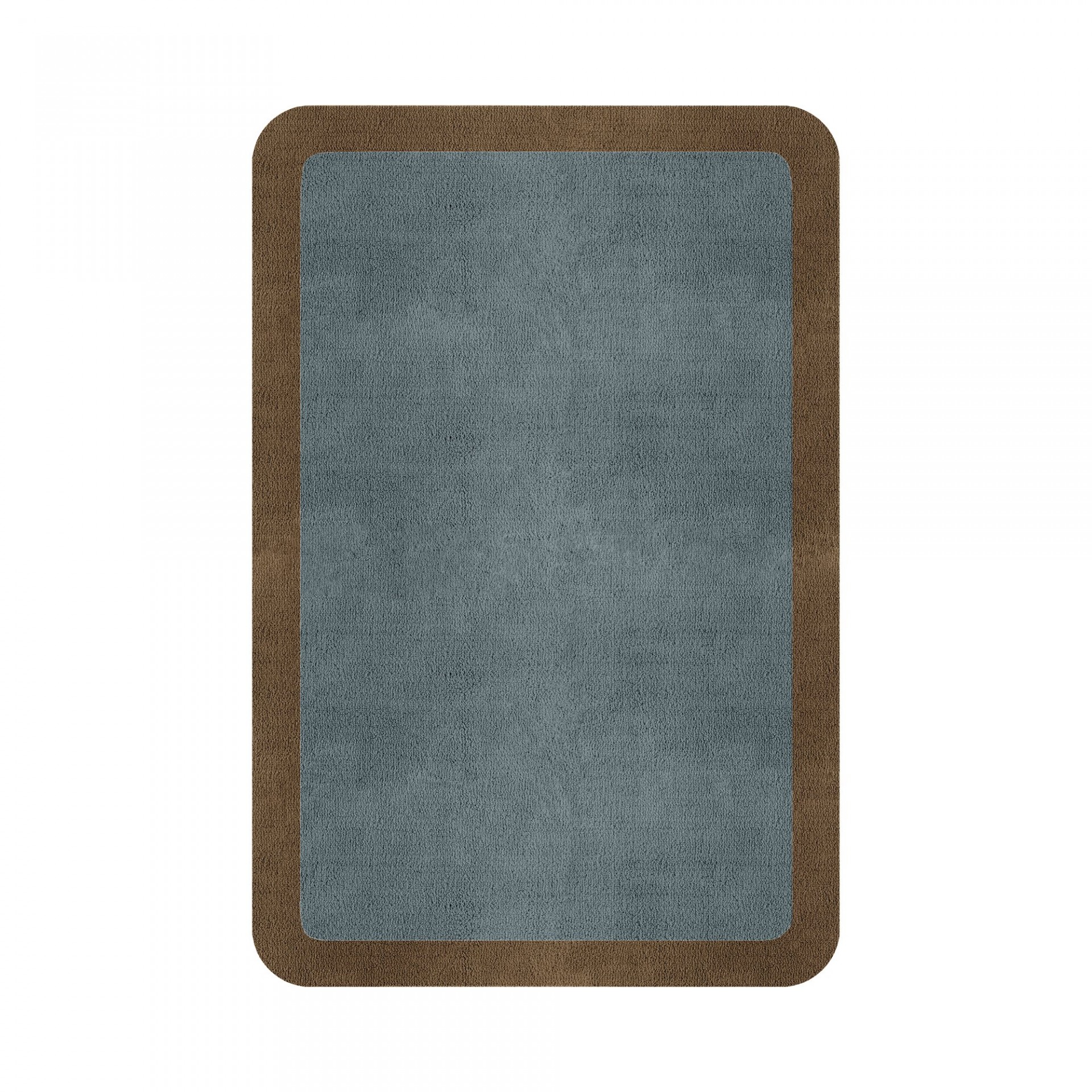 BORDER ATELIER DUSTY BLUE ROUNDED EDGE AREA RUG