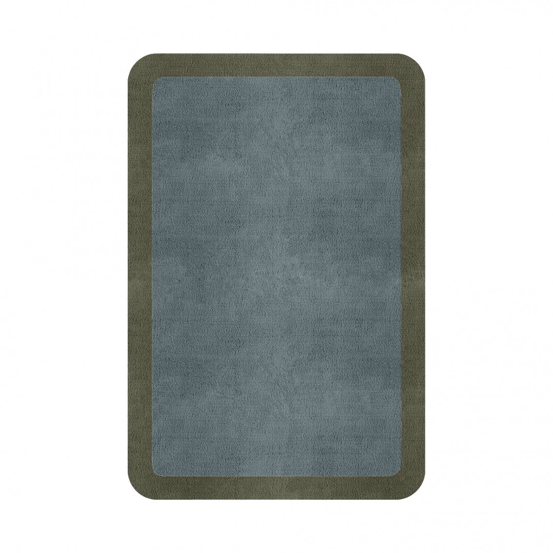 BORDER ATELIER DUSTY BLUE ROUNDED EDGE AREA RUG BORDER ATELIER DUSTY BLUE ROUNDED EDGE AREA RUG