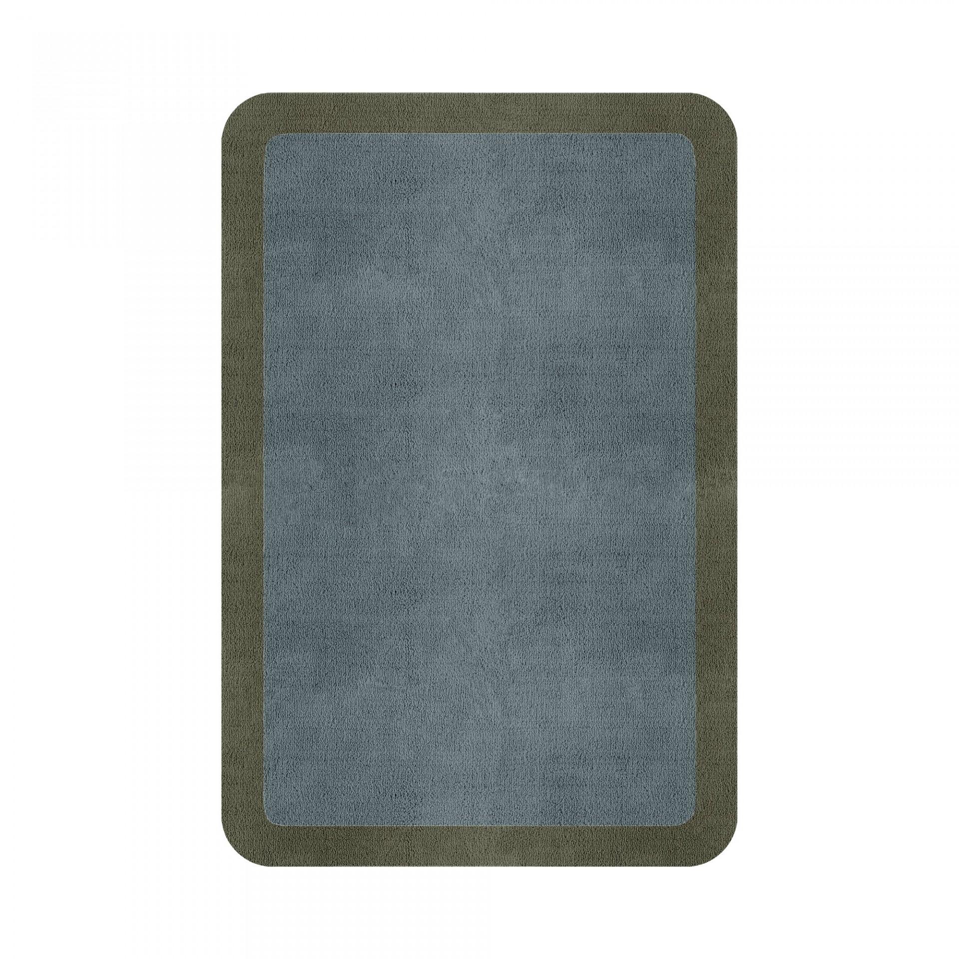 BORDER ATELIER DUSTY BLUE ROUNDED EDGE AREA RUG