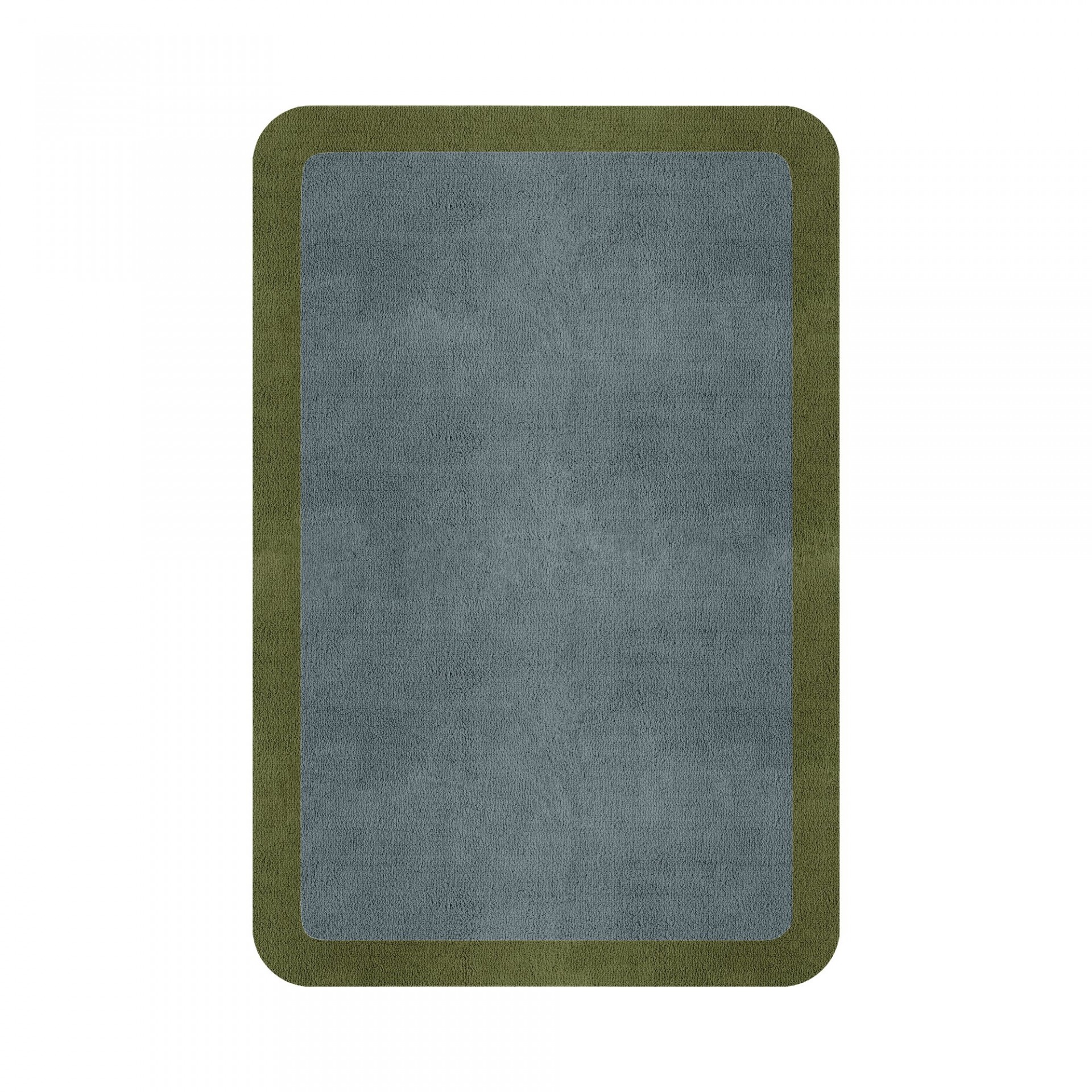 BORDER ATELIER DUSTY BLUE ROUNDED EDGE AREA RUG