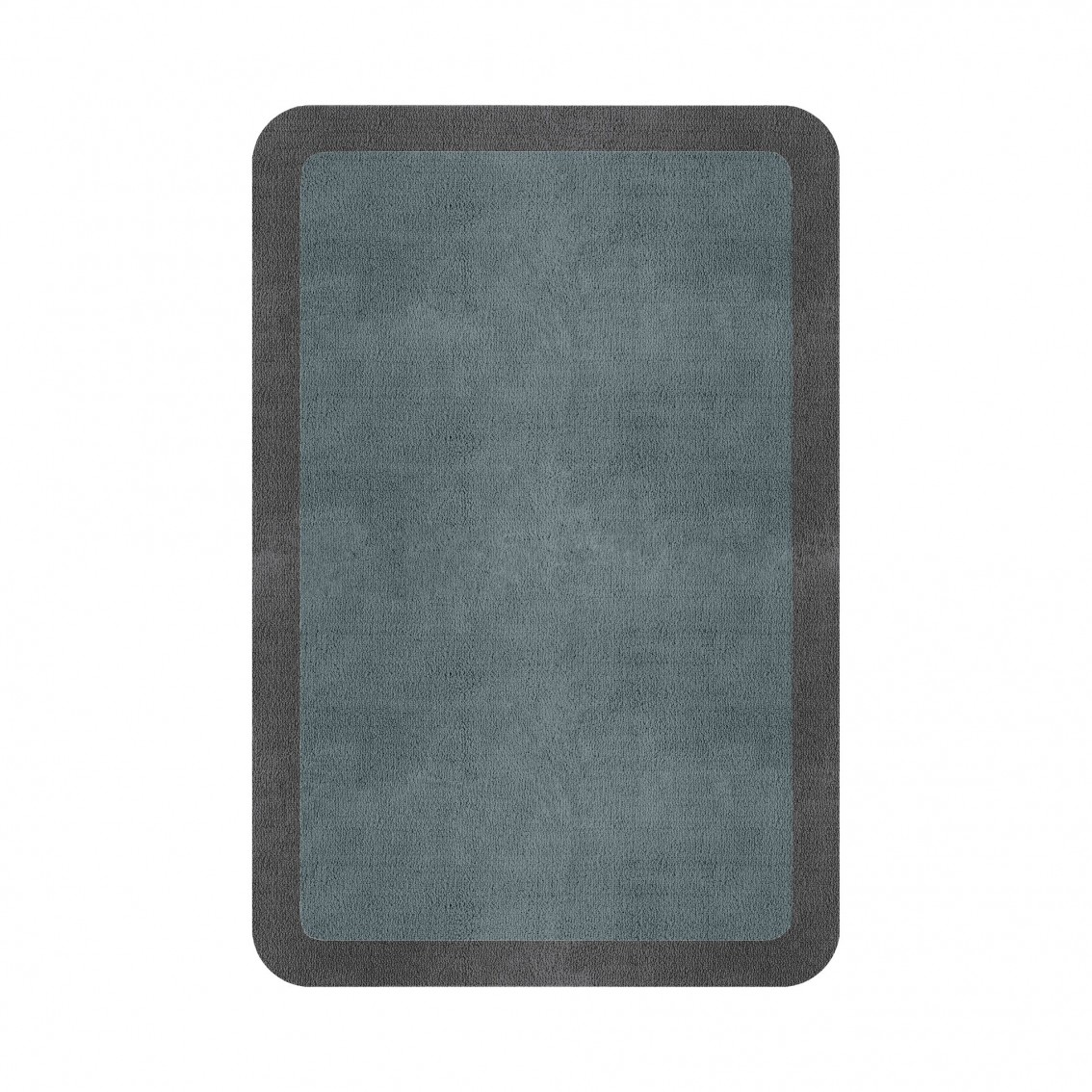 BORDER ATELIER DUSTY BLUE ROUNDED EDGE AREA RUG