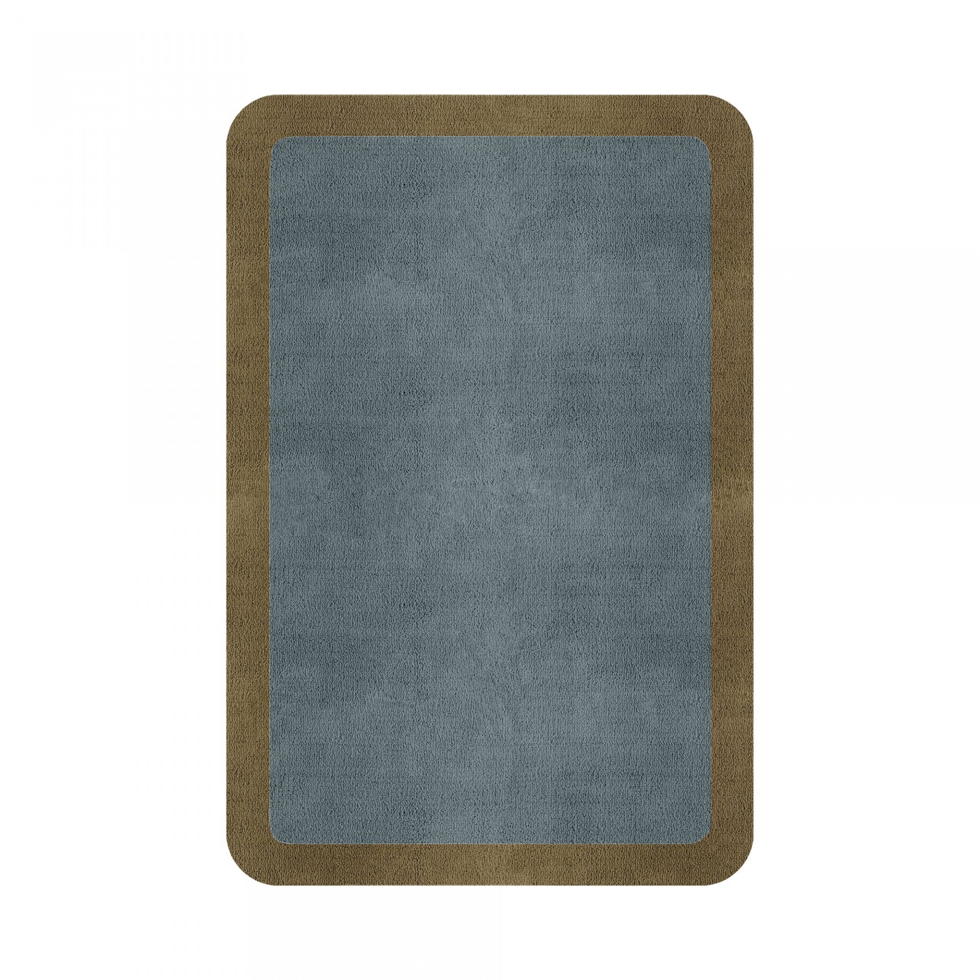 BORDER ATELIER DUSTY BLUE ROUNDED EDGE AREA RUG