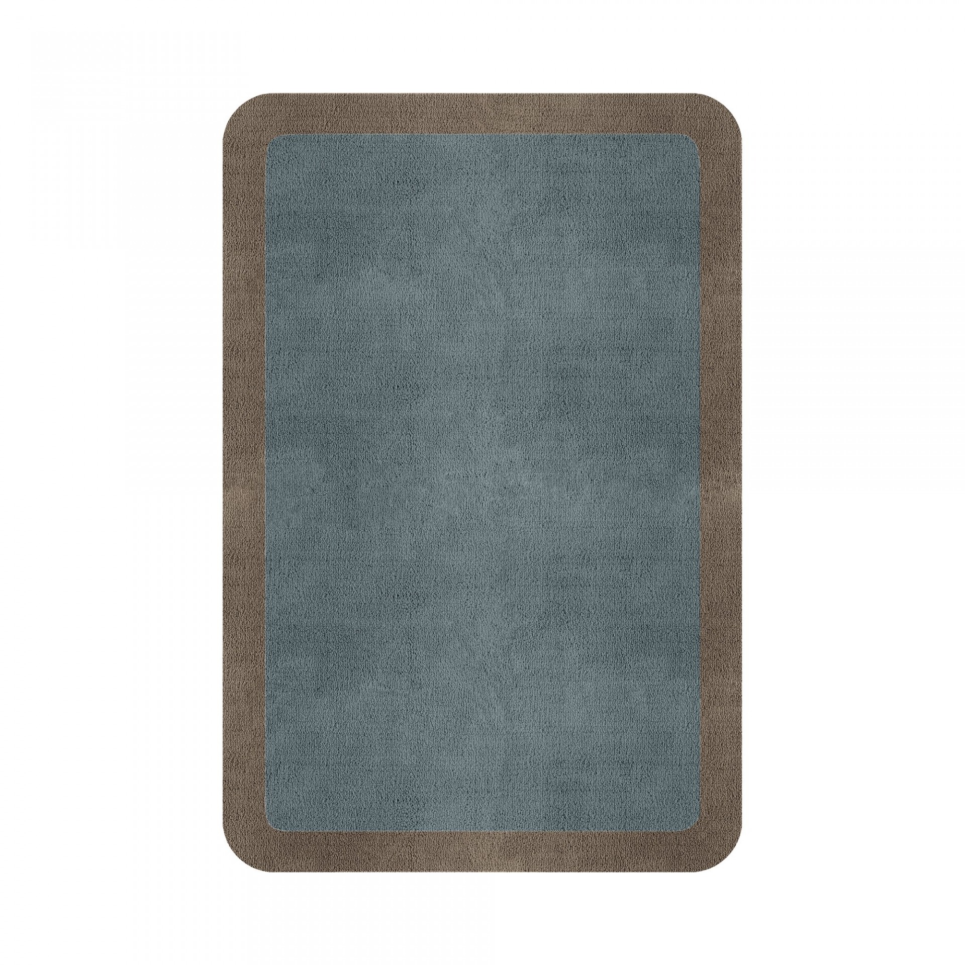 BORDER ATELIER DUSTY BLUE ROUNDED EDGE AREA RUG