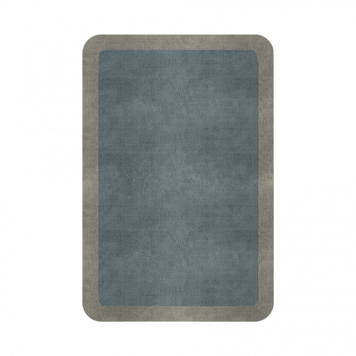BORDER ATELIER DUSTY BLUE ROUNDED EDGE AREA RUG BORDER ATELIER DUSTY BLUE ROUNDED EDGE AREA RUG