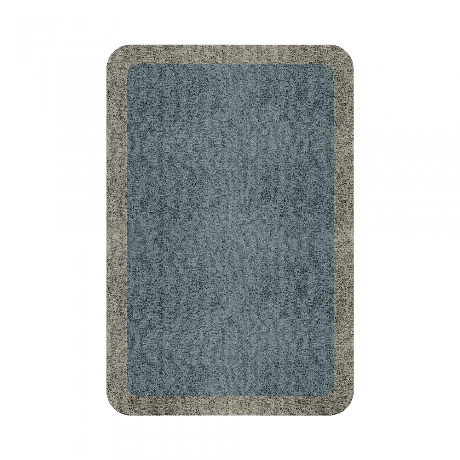 BORDER ATELIER DUSTY BLUE ROUNDED EDGE AREA RUG