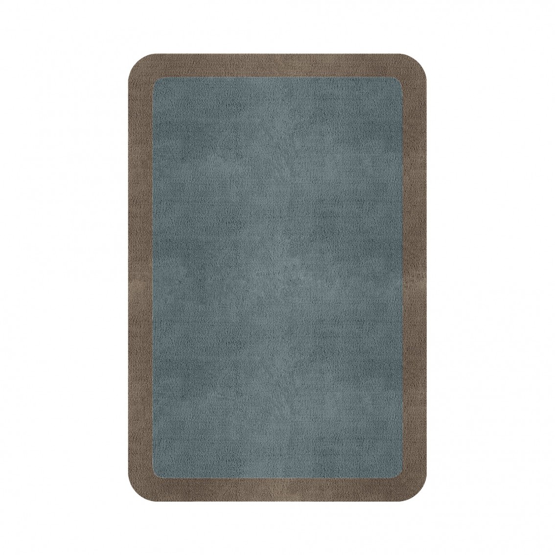 BORDER ATELIER DUSTY BLUE ROUNDED EDGE AREA RUG BORDER ATELIER DUSTY BLUE ROUNDED EDGE AREA RUG