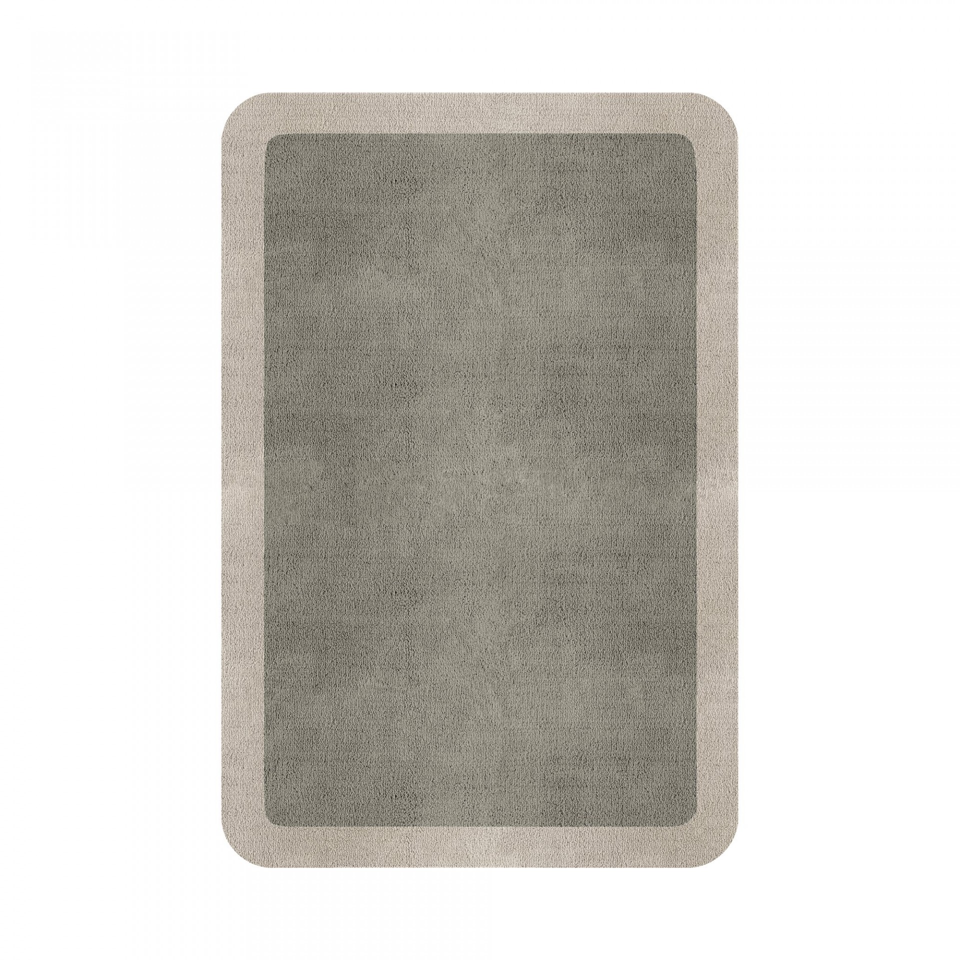 BORDER ATELIER PALE STONE ROUNDED EDGE AREA RUG