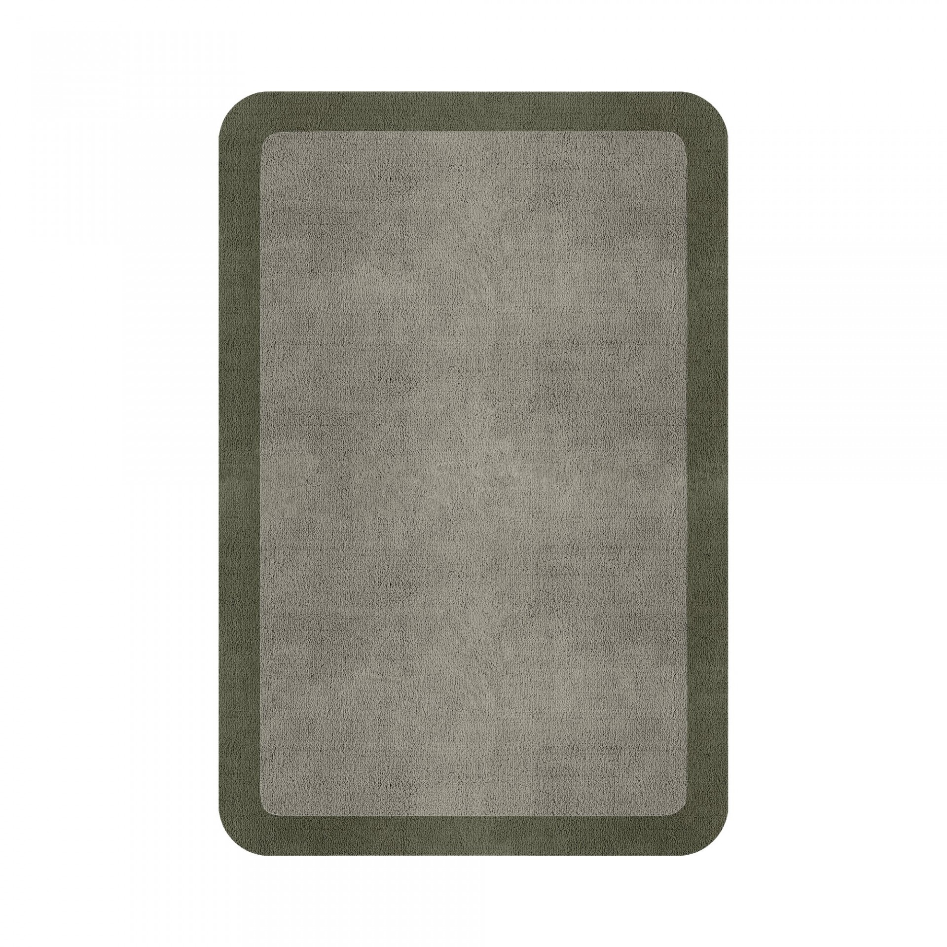BORDER ATELIER PALE STONE ROUNDED EDGE AREA RUG