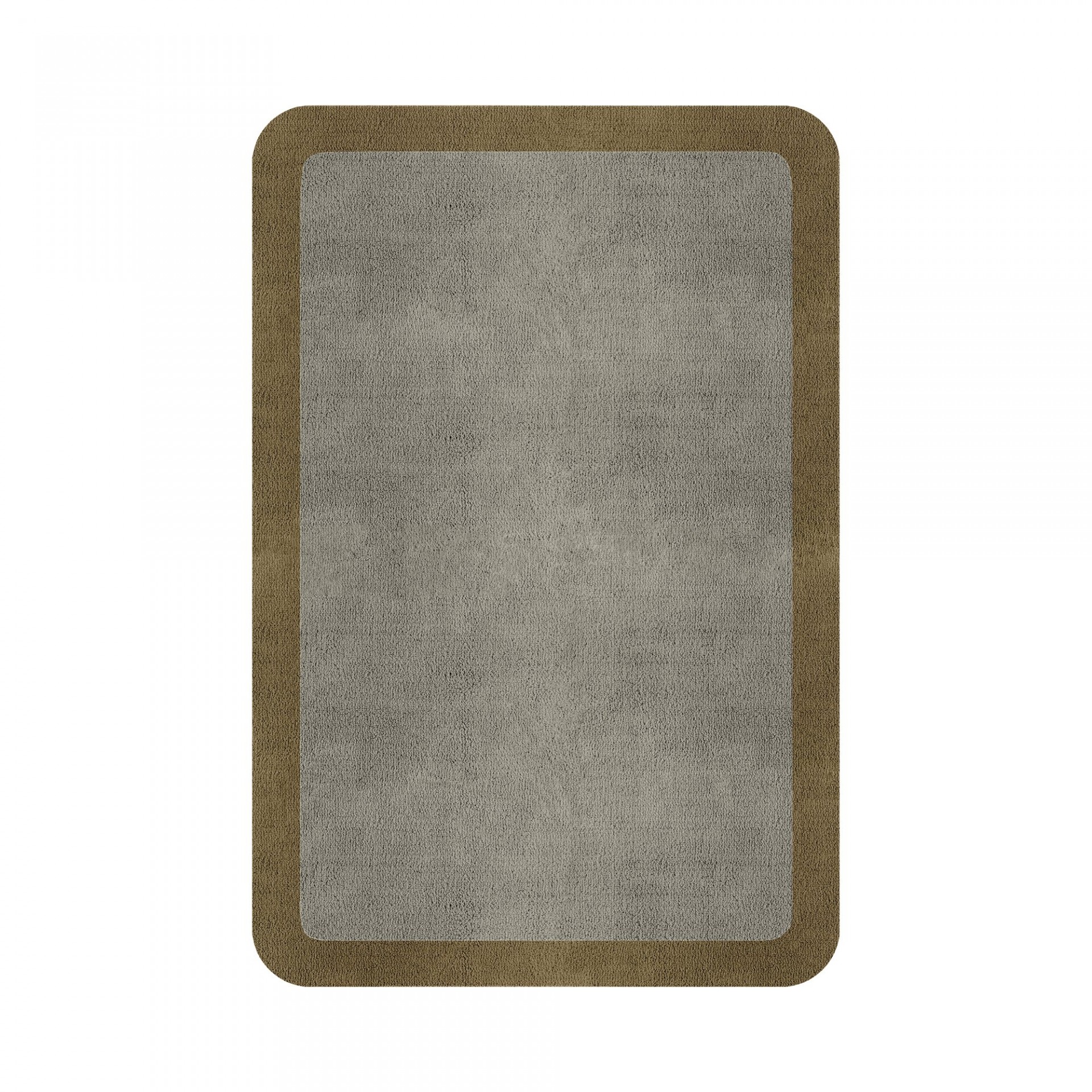 BORDER ATELIER PALE STONE ROUNDED EDGE AREA RUG