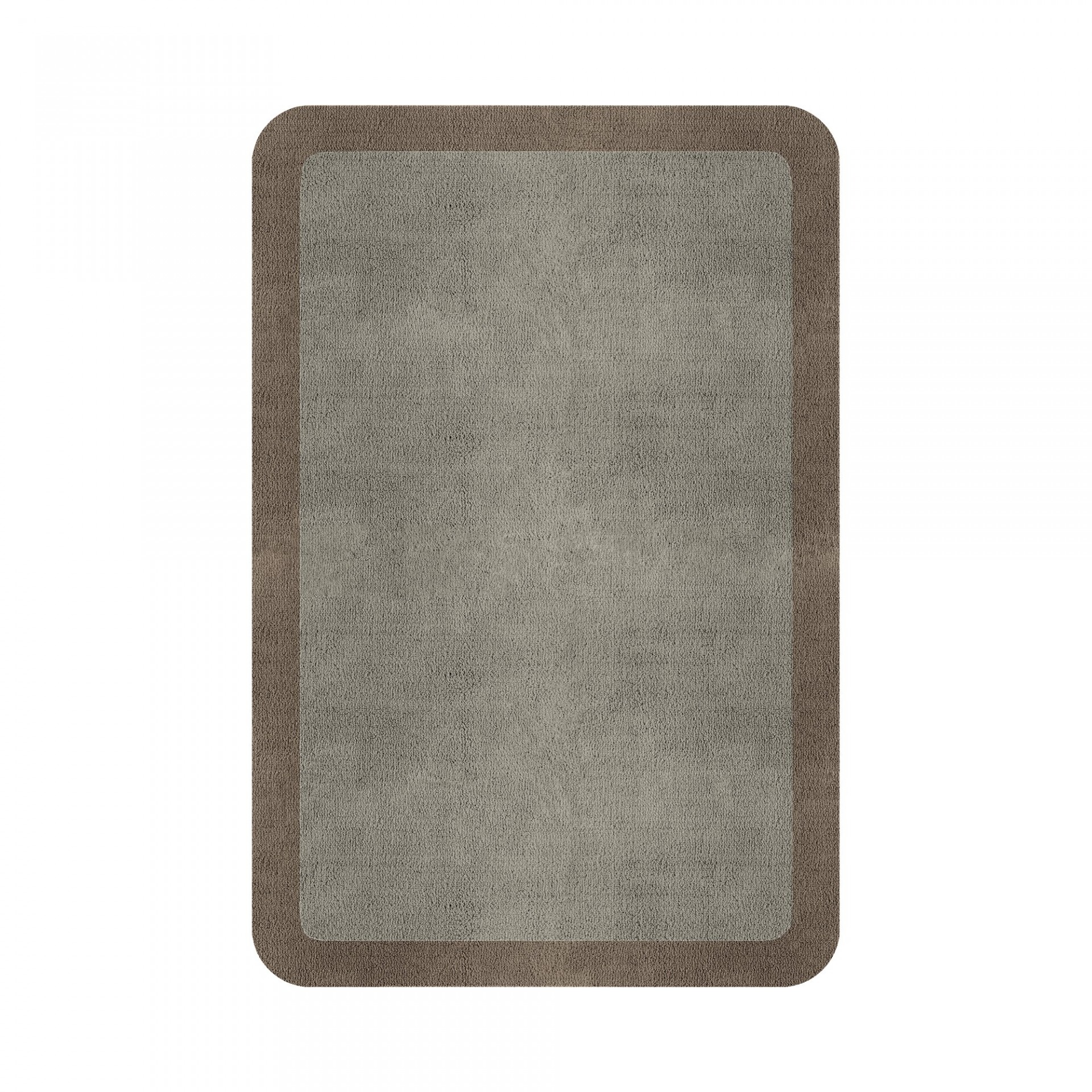 BORDER ATELIER PALE STONE ROUNDED EDGE AREA RUG